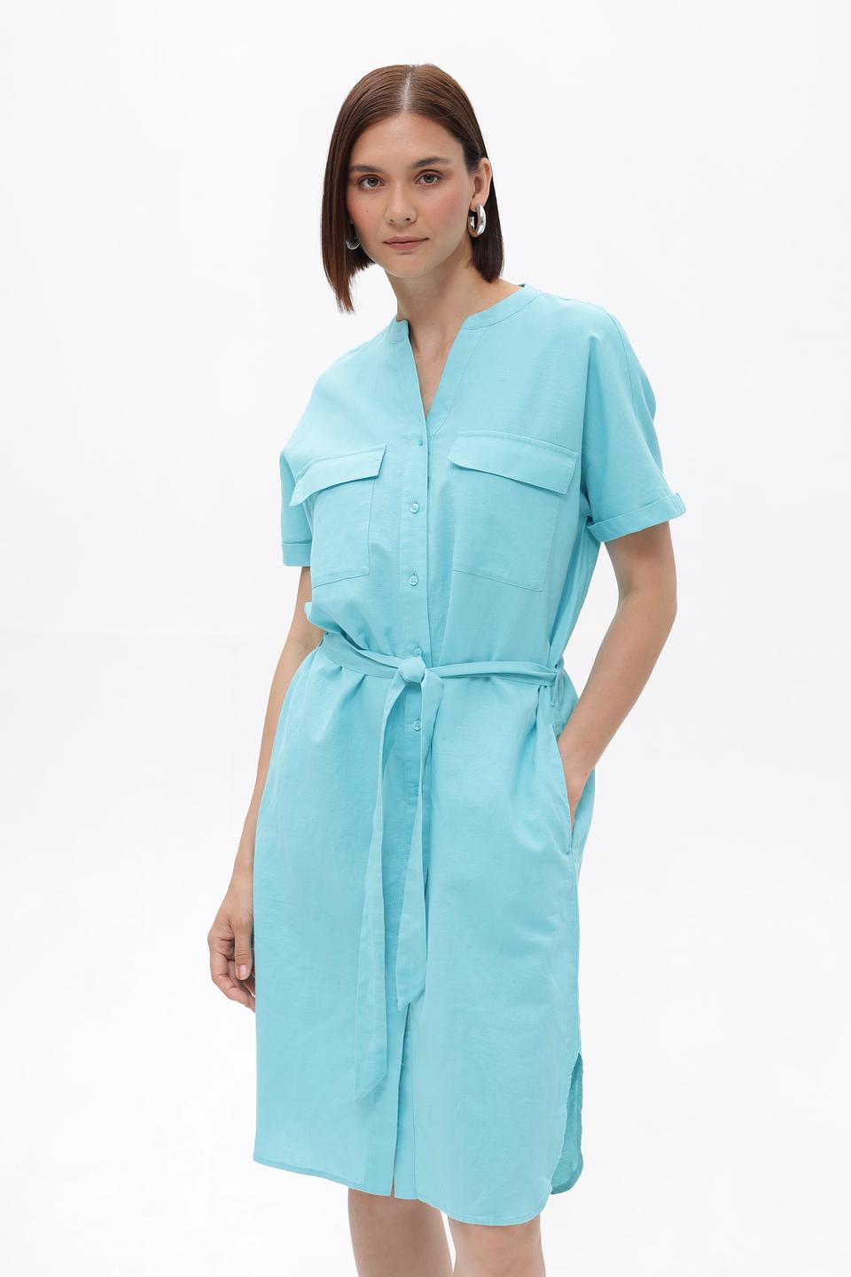 Платье-рубашка Olsen бирюзовое