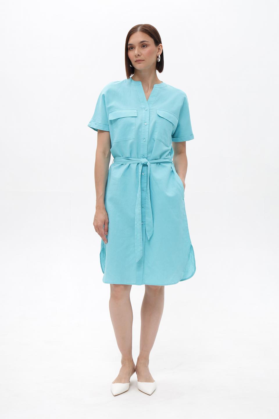 Платье-рубашка Olsen бирюзовое