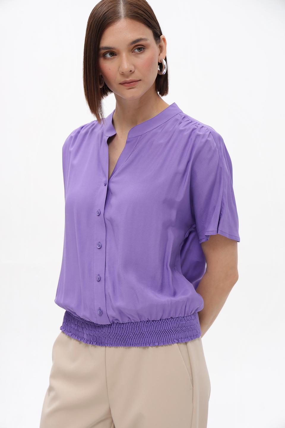Блузка Frank Walder с резинкой лавандовая