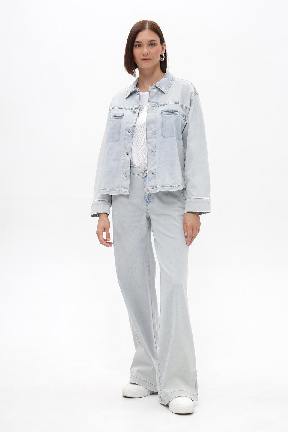 Джинсовый жакет Oui светло-голубой