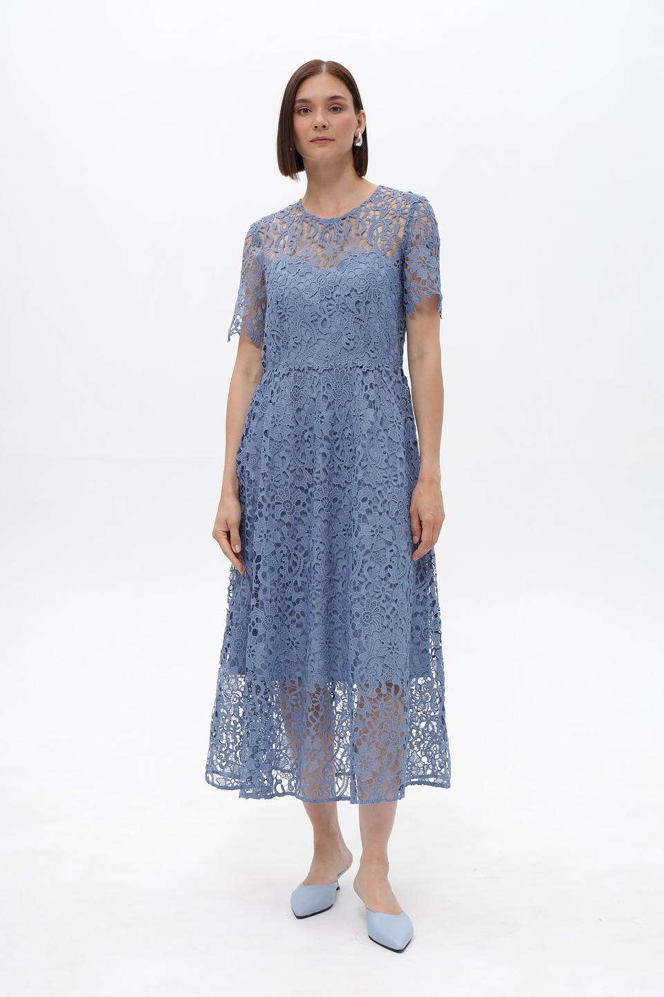 Платье Oui кружево голубое