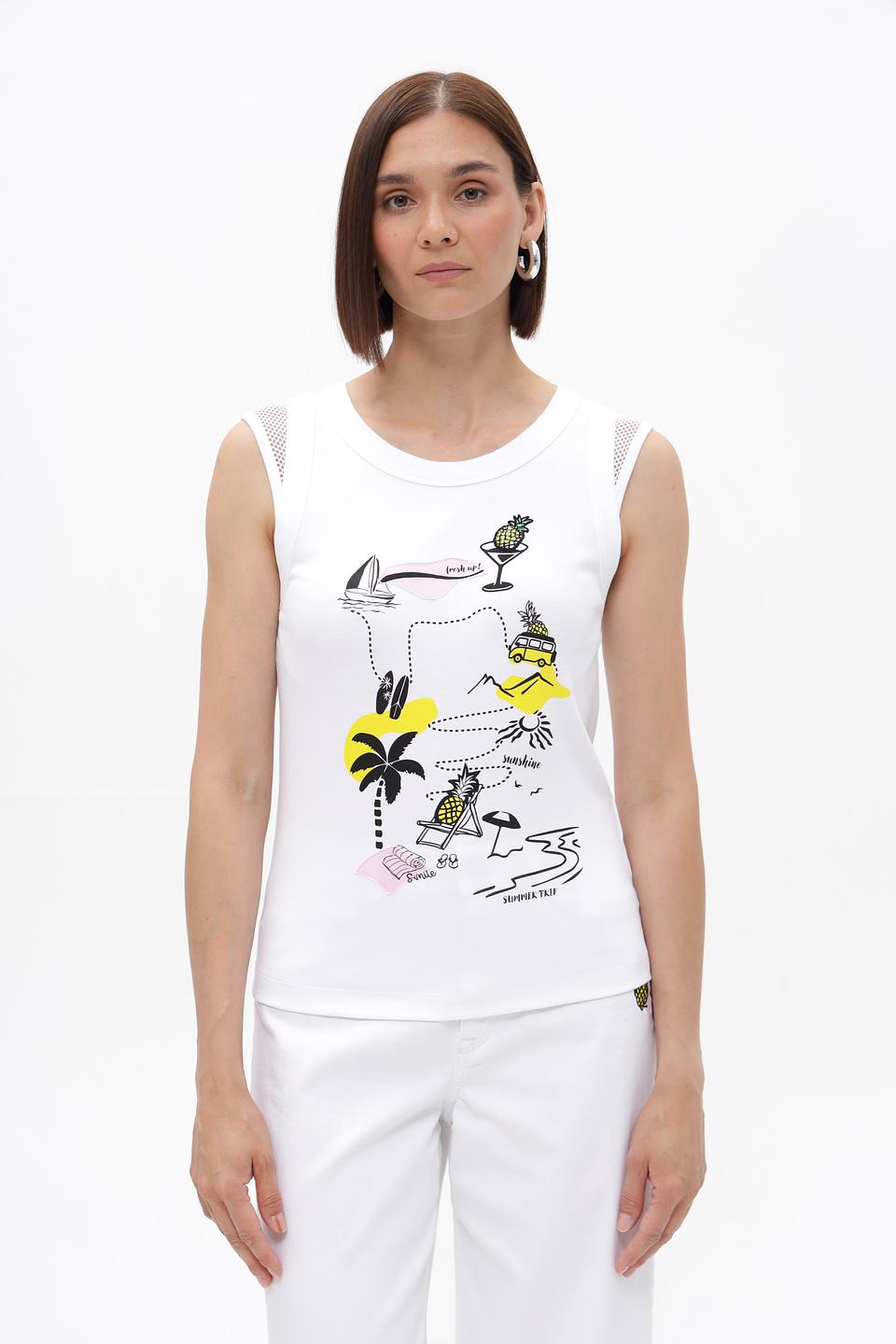 Топ Marc Cain с тропическим принтом