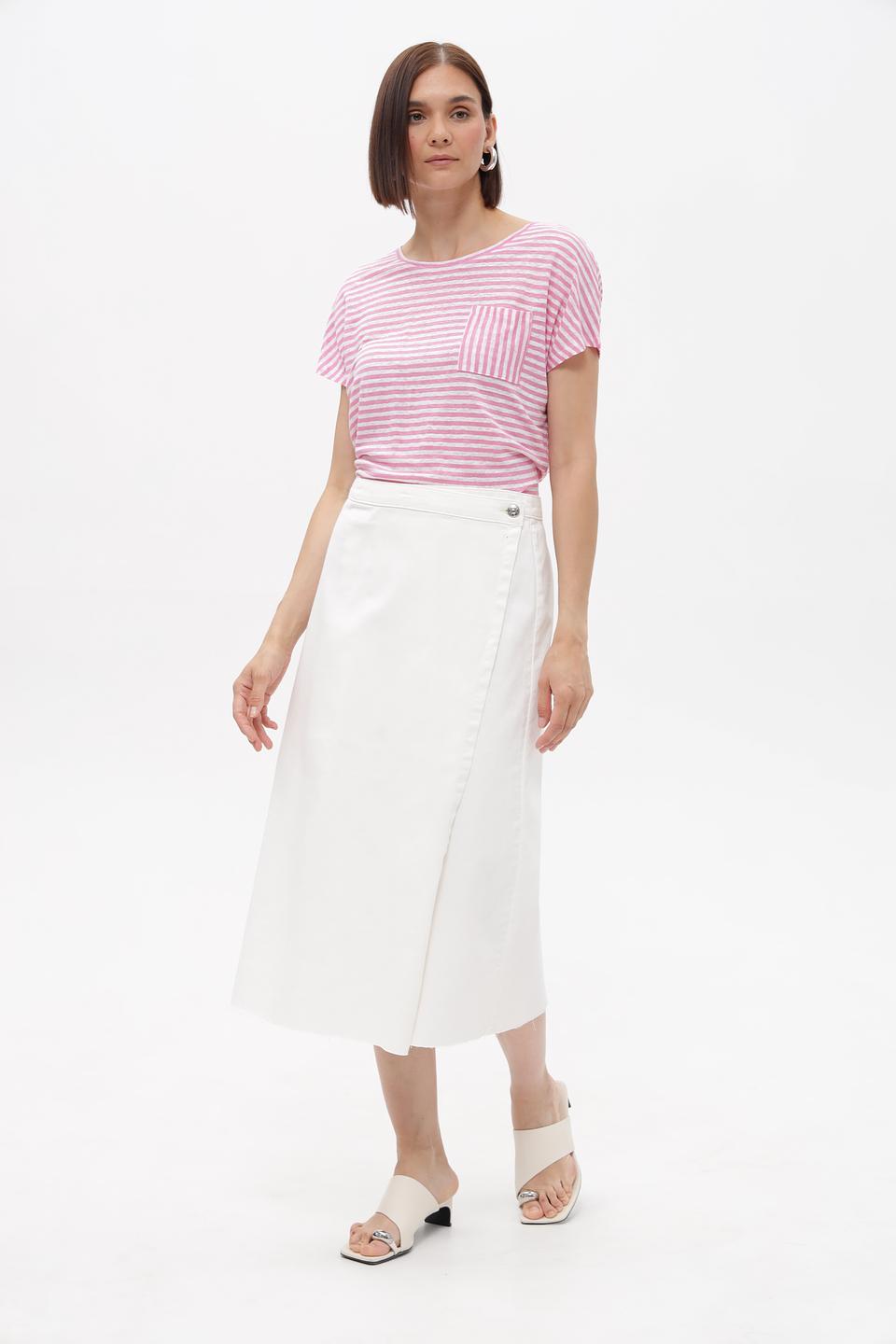 Футболка Oui в полоску розовая