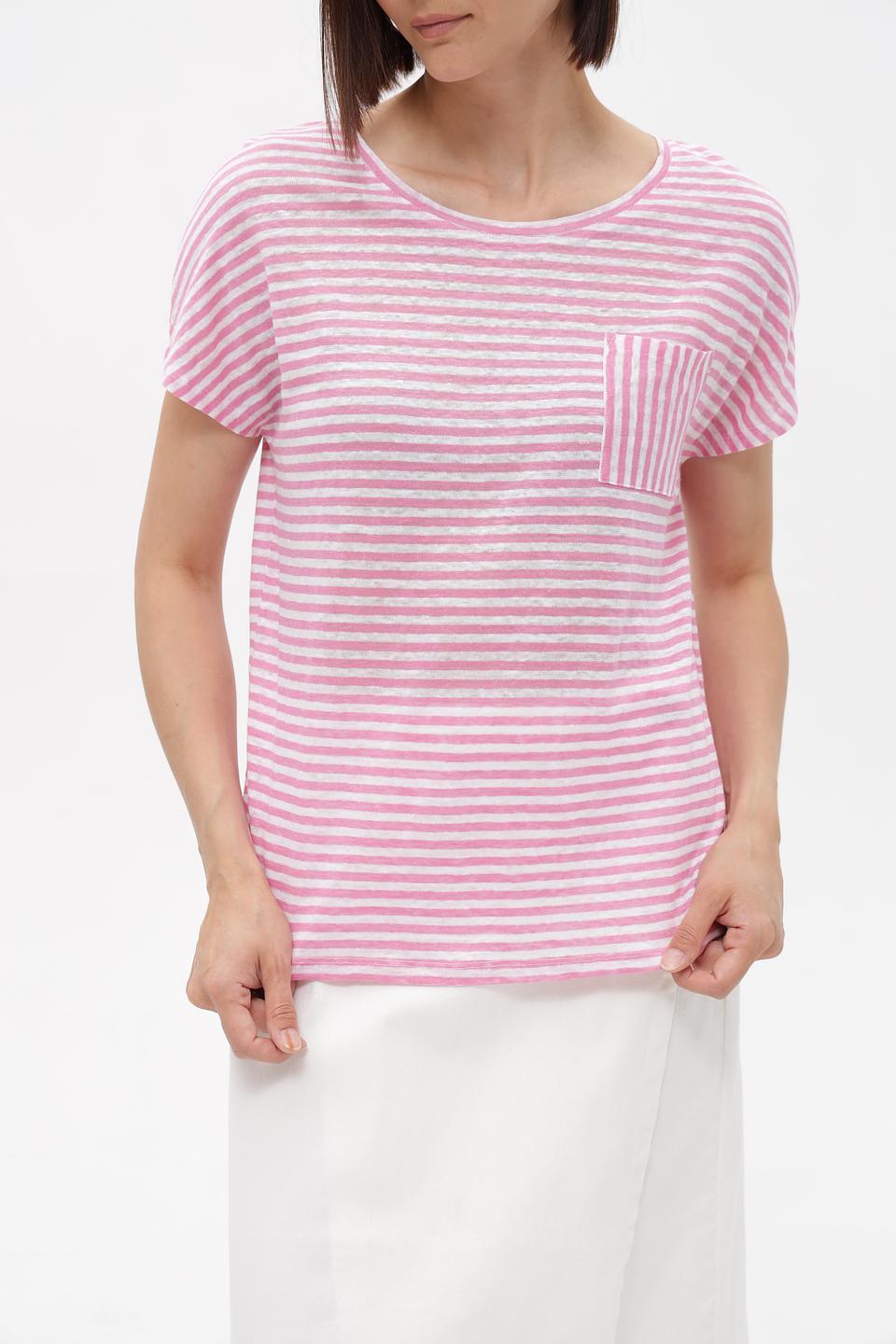 Футболка Oui в полоску розовая