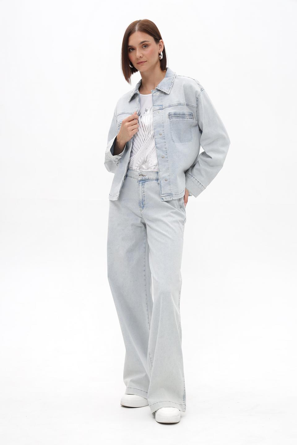 Джинсы Oui широкие голубые