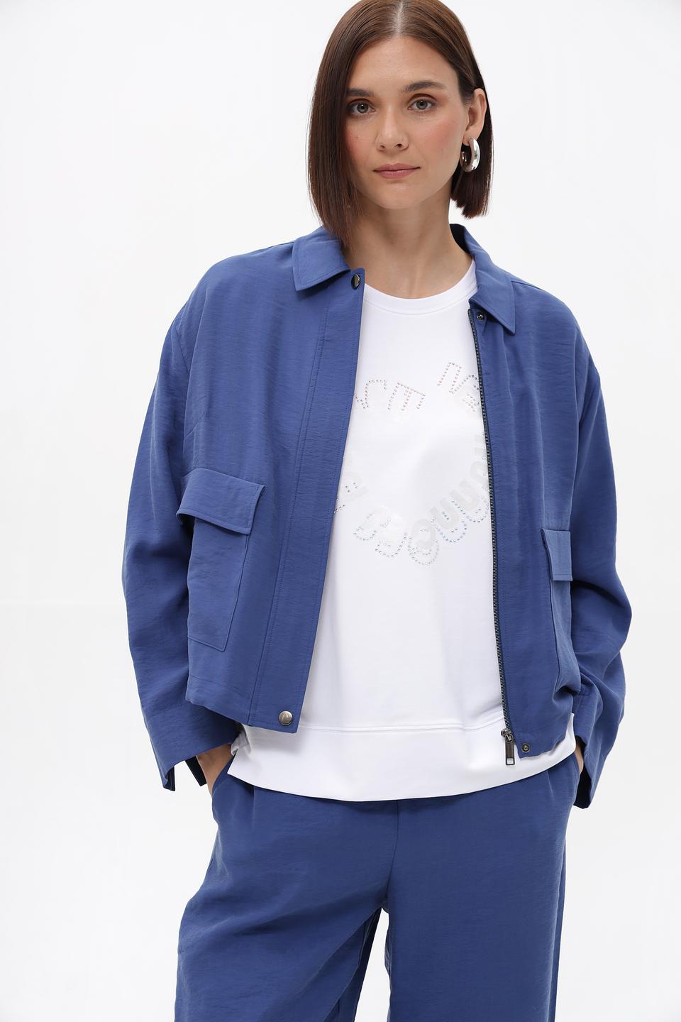 Жакет Lecomte синий с карманами