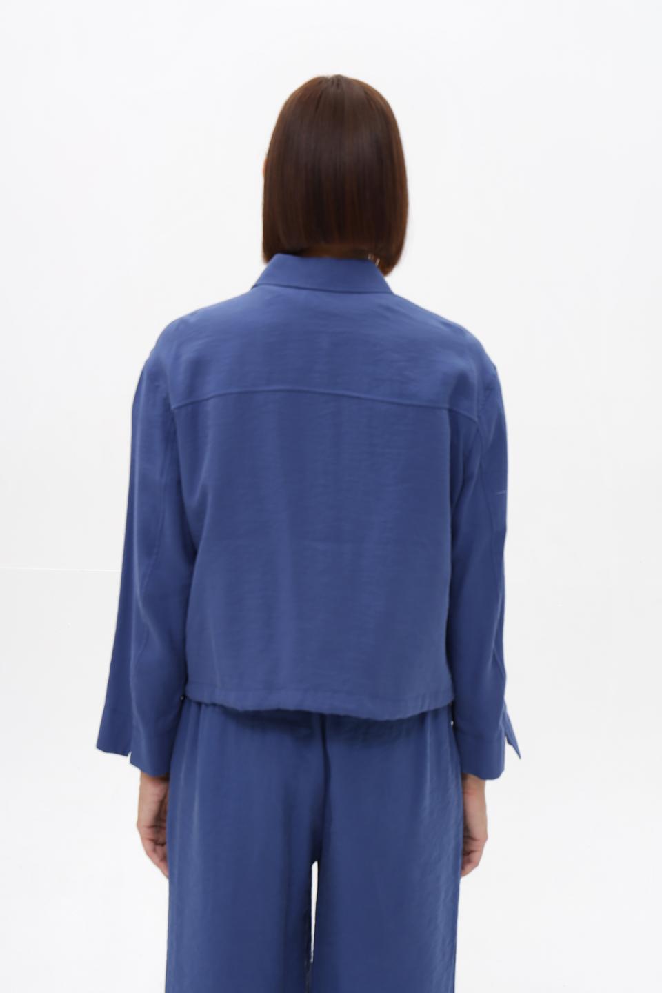 Жакет Lecomte синий с карманами