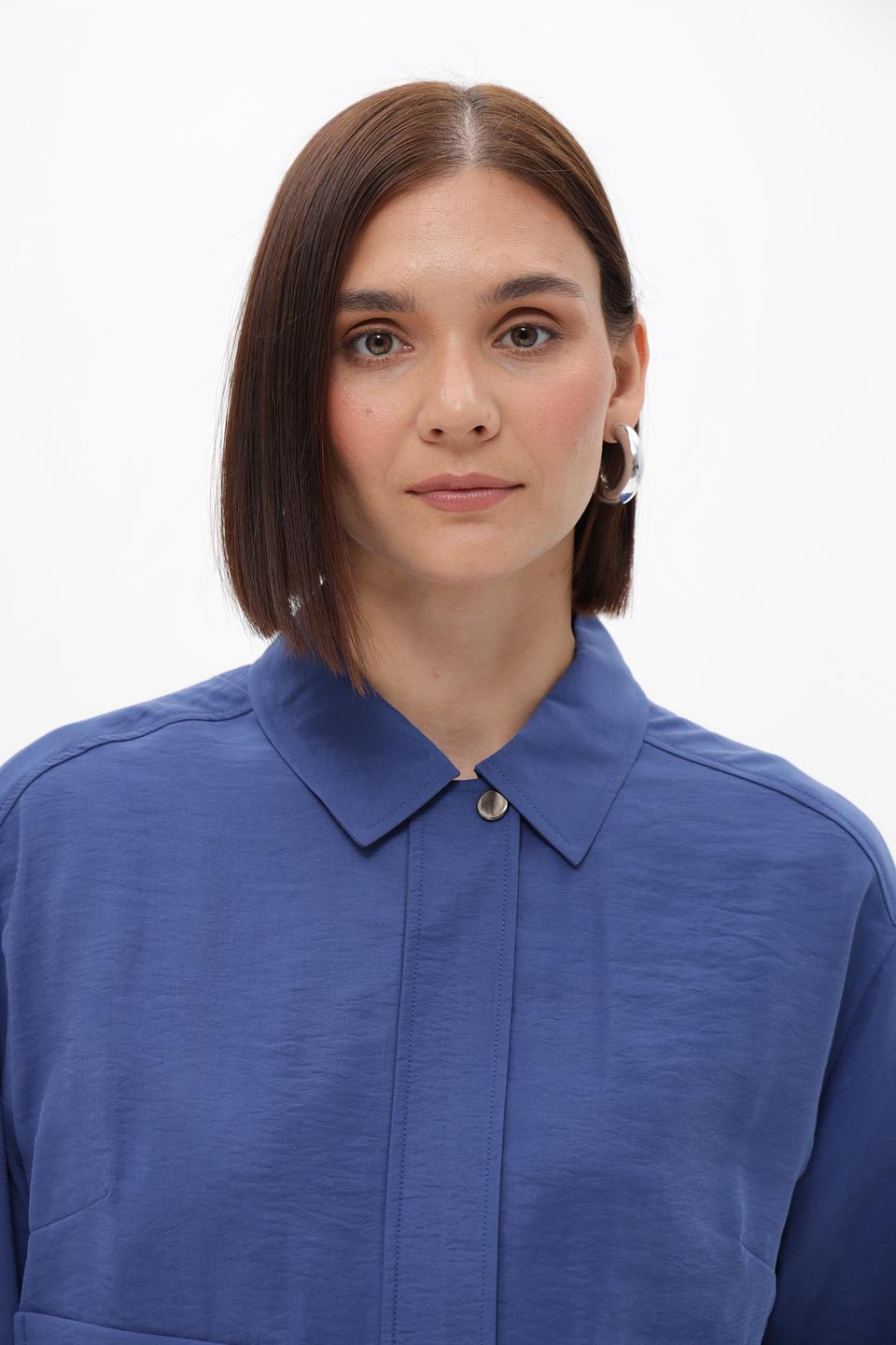 Жакет Lecomte синий с карманами