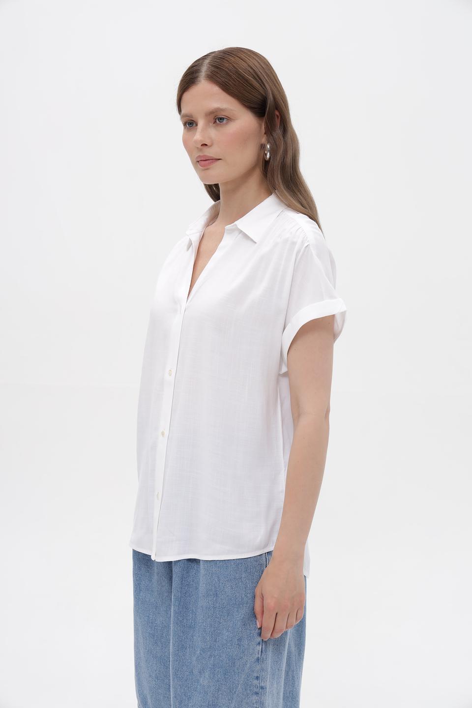 Блуза Tom Tailor белая с коротким рукавом