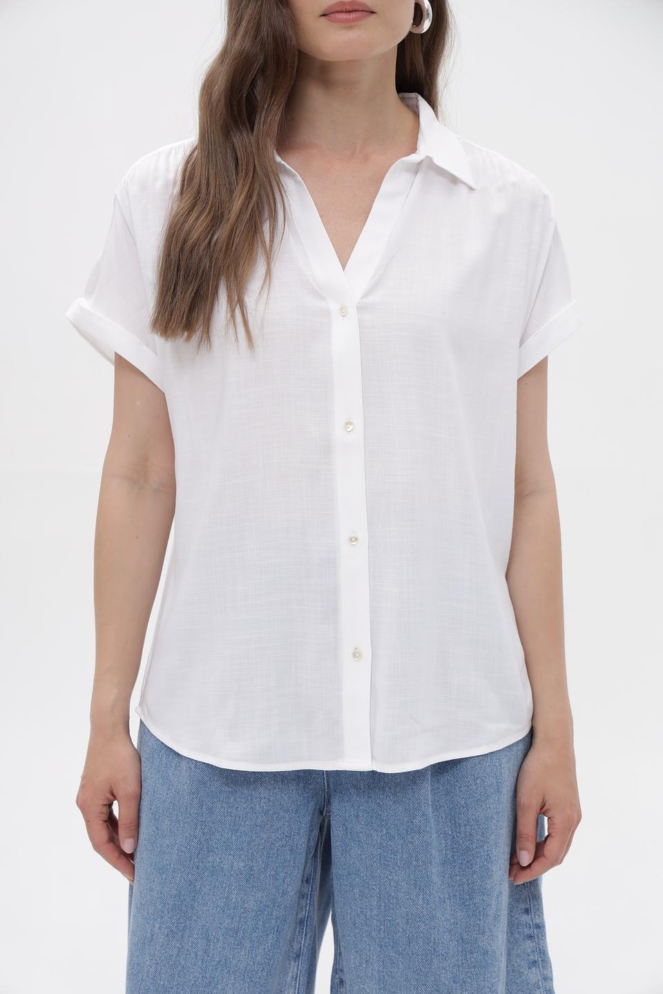 Блуза Tom Tailor белая с коротким рукавом