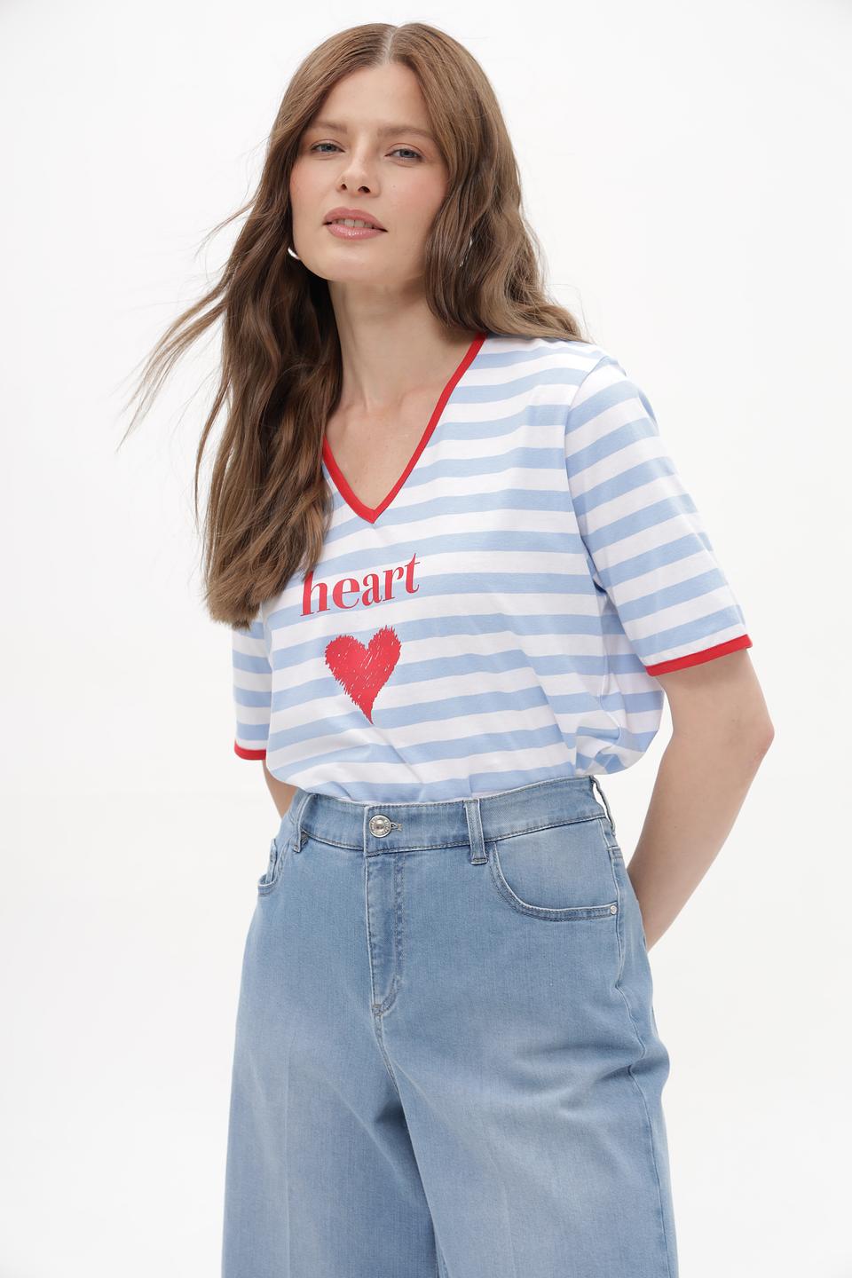 Футболка Suza в полоску с сердцем