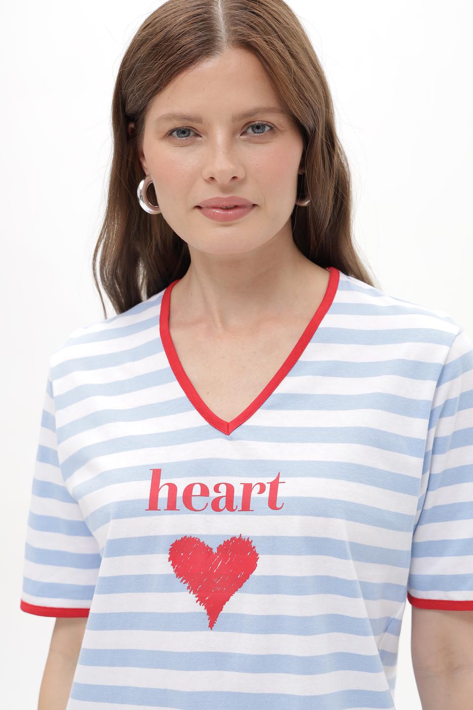 Футболка Suza в полоску с сердцем