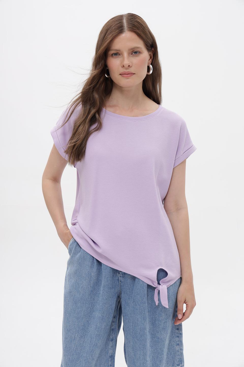 Блуза Betty and Co лавандовая с завязками