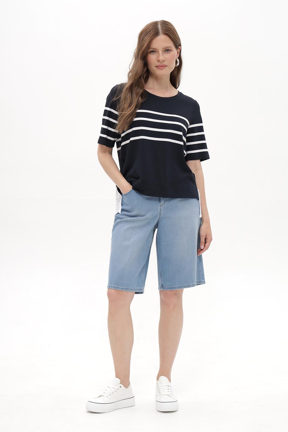 Футболка Tuzzi в полоску с кружевом