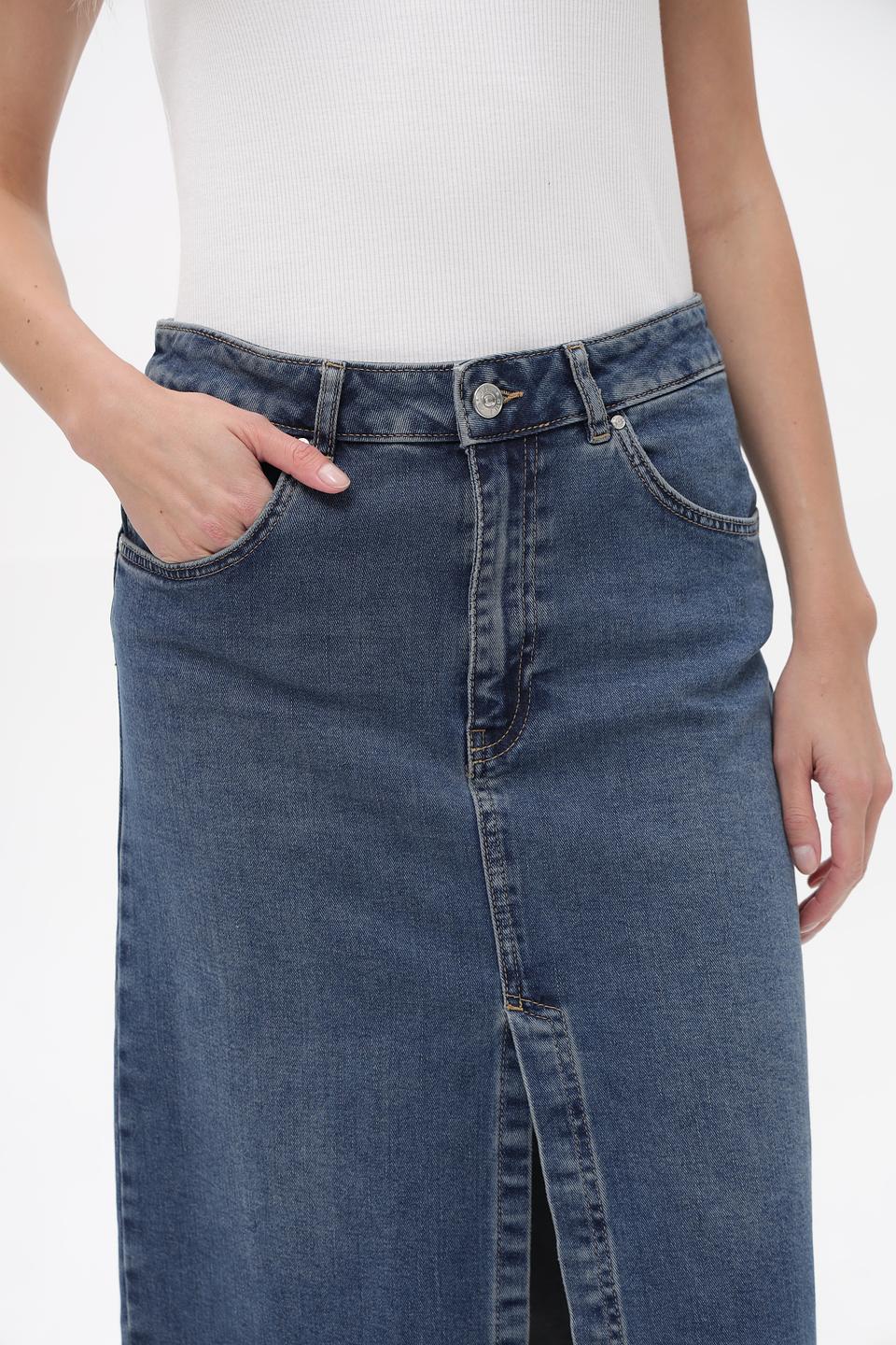 Юбка джинсовая Oui с разрезом