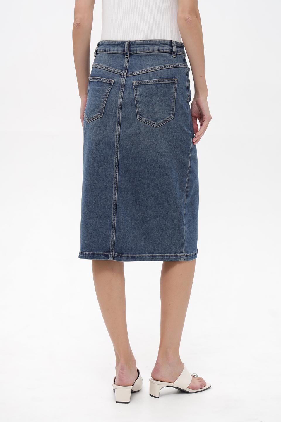 Юбка джинсовая Oui с разрезом