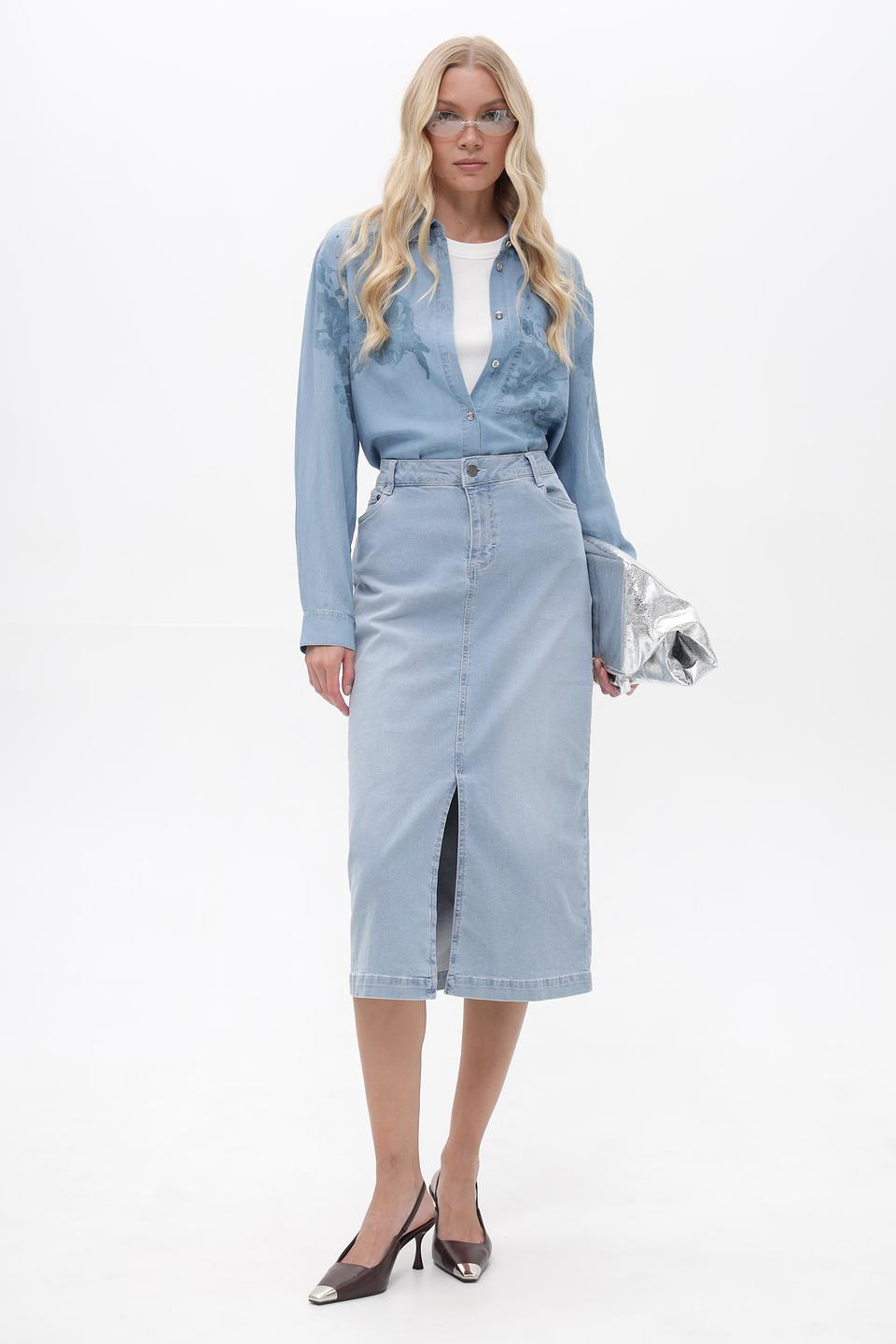 Юбка джинсовая Lebek голубая