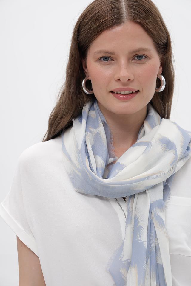 Шарф Oui с пальмами голубой