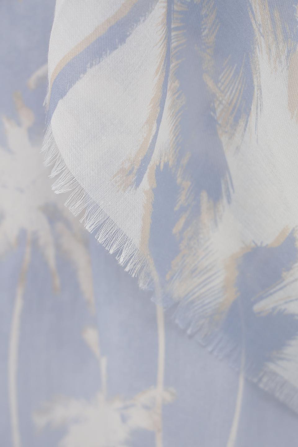 Шарф Oui с пальмами голубой