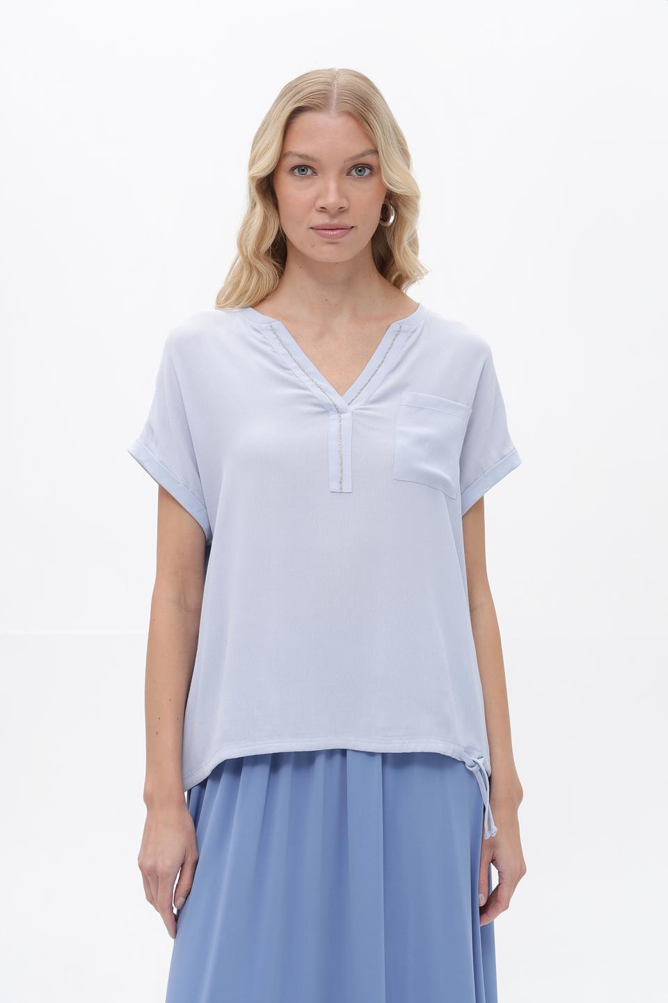 Блуза Oui с V-образным вырезом лавандовая