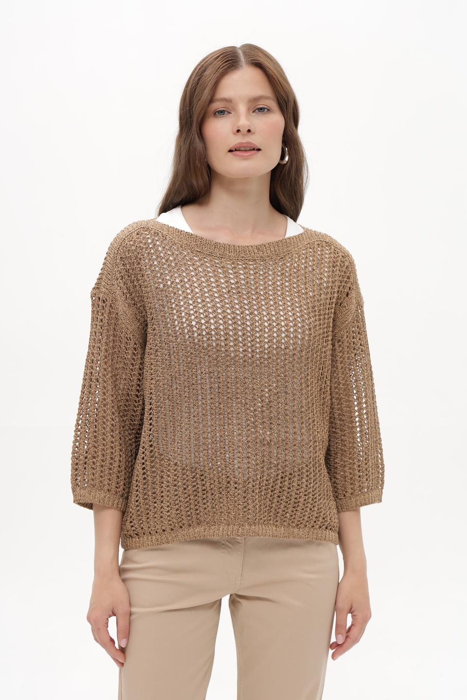 Пуловер Betty Barclay ажурный бежевый