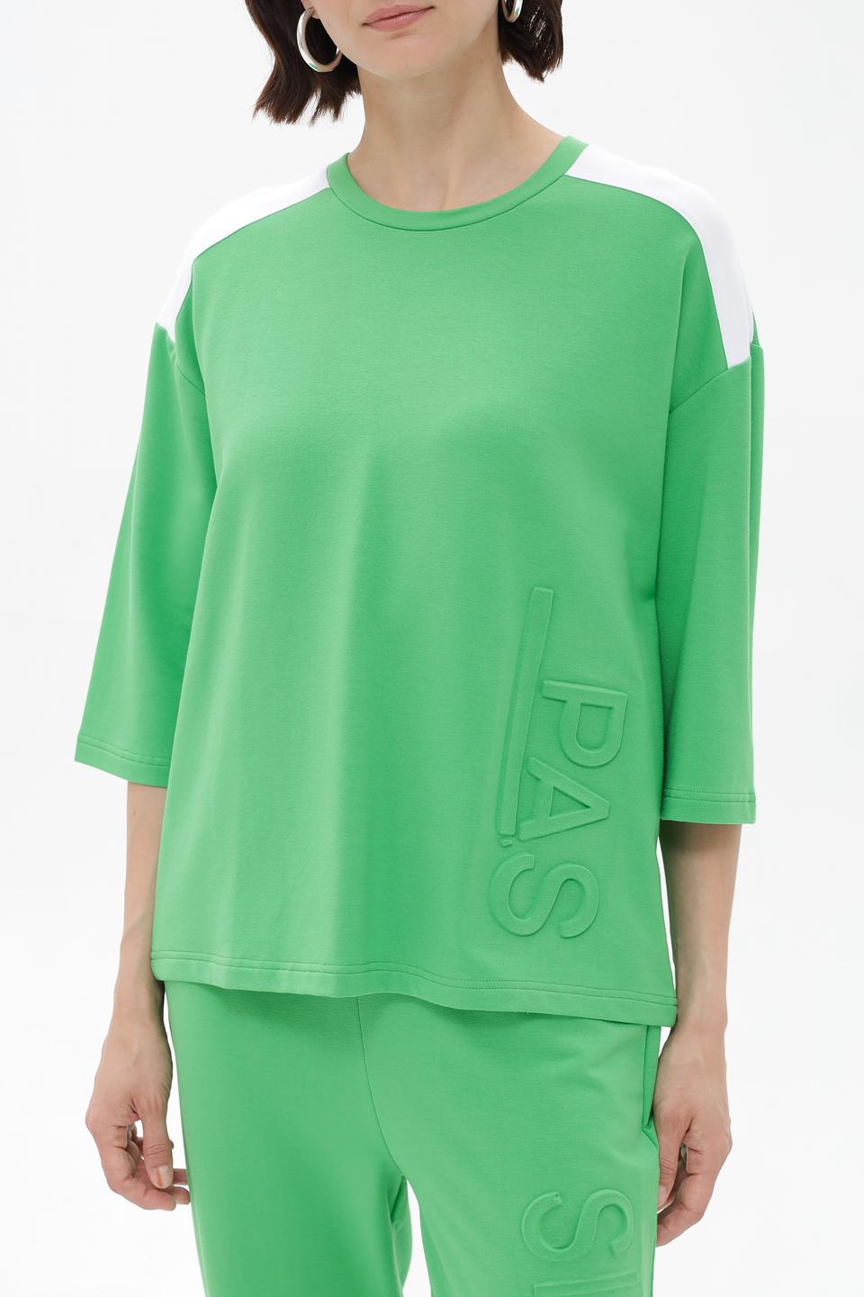 Пуловер Passioni зеленый с логотипом