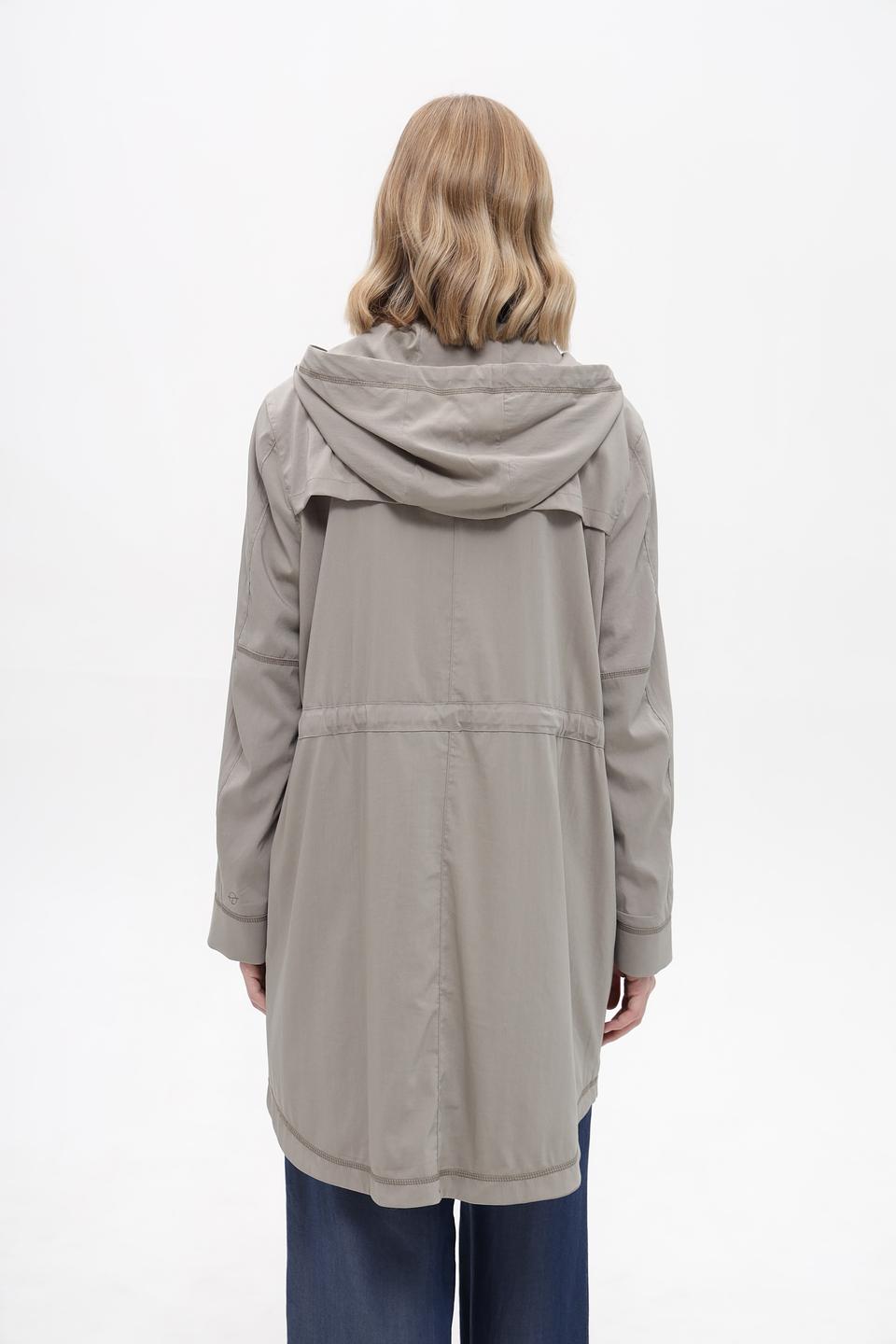 Плащ Time Zone с капюшоном, серо-бежевый