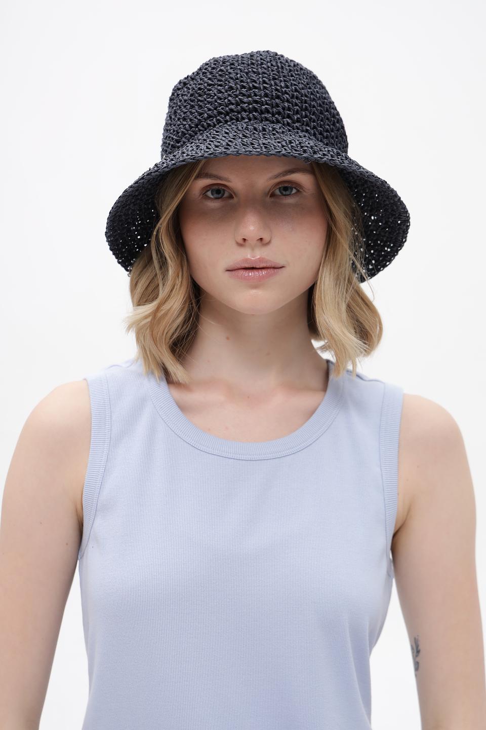 Шляпа Seeberger плетеная черная