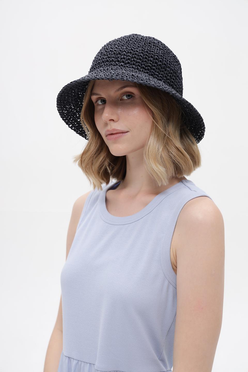 Шляпа Seeberger плетеная черная