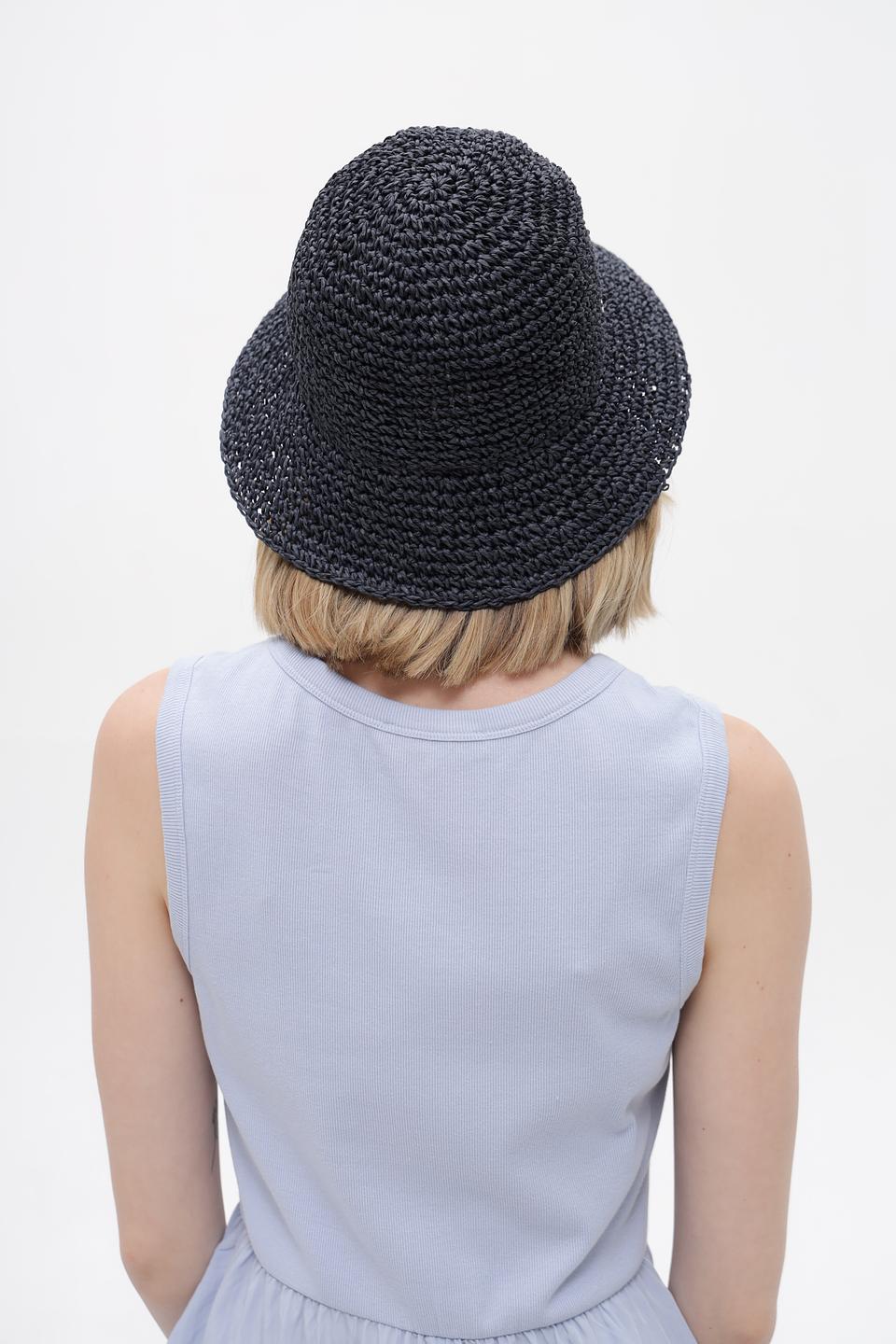 Шляпа Seeberger плетеная черная