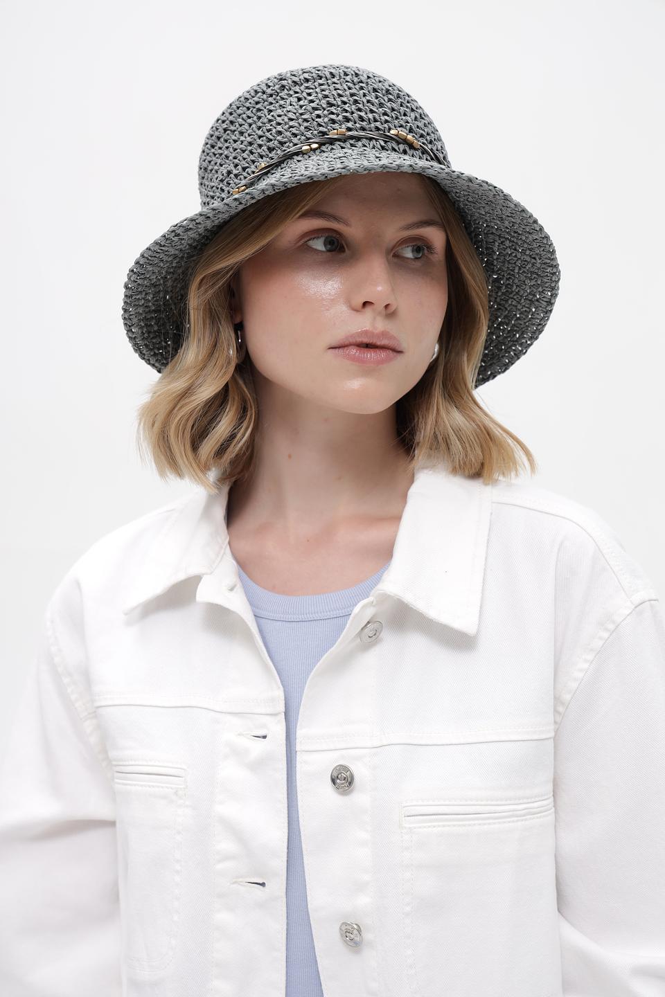 Шляпа Loevenich серая с декором