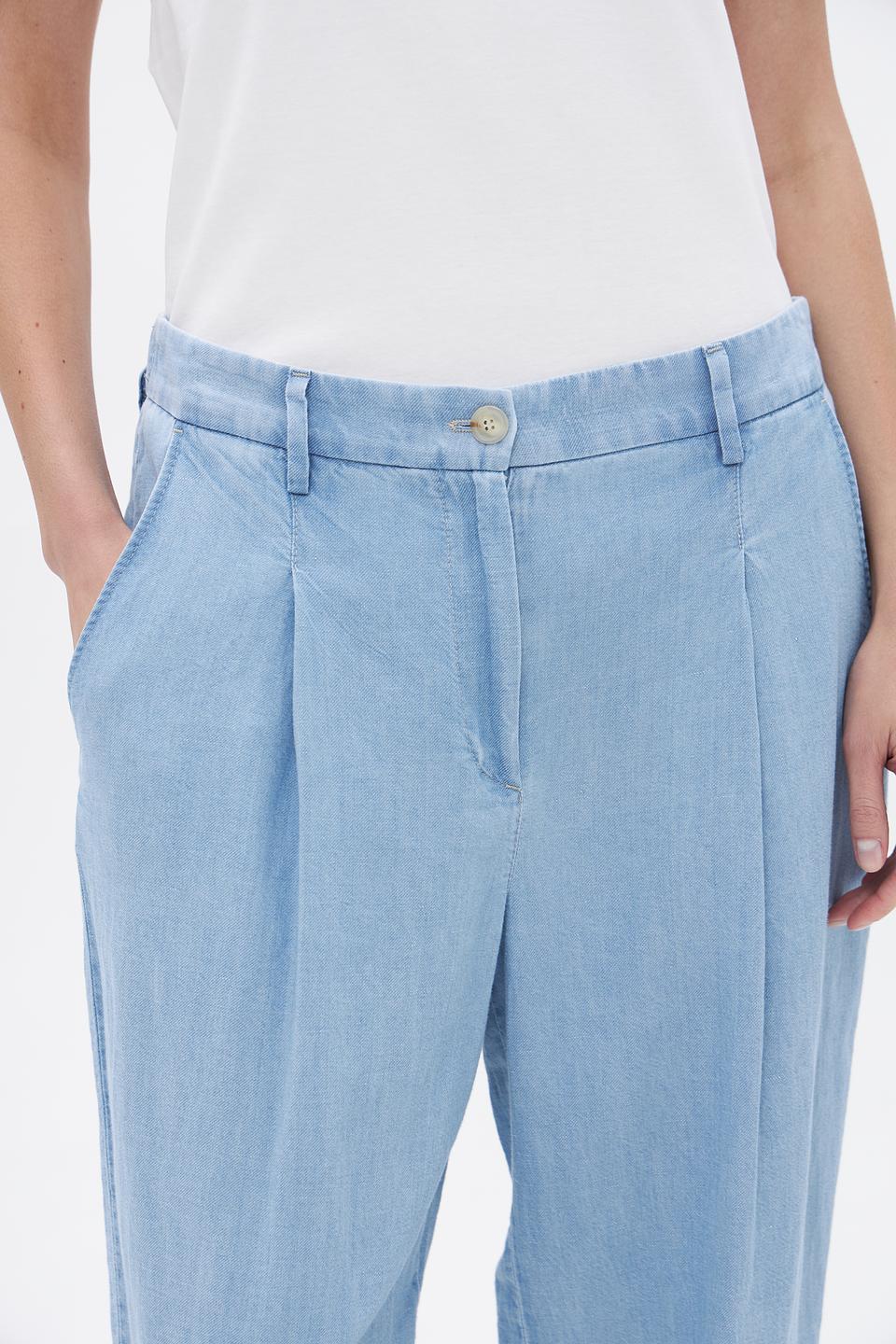 Брюки Gardeur голубые с защипами