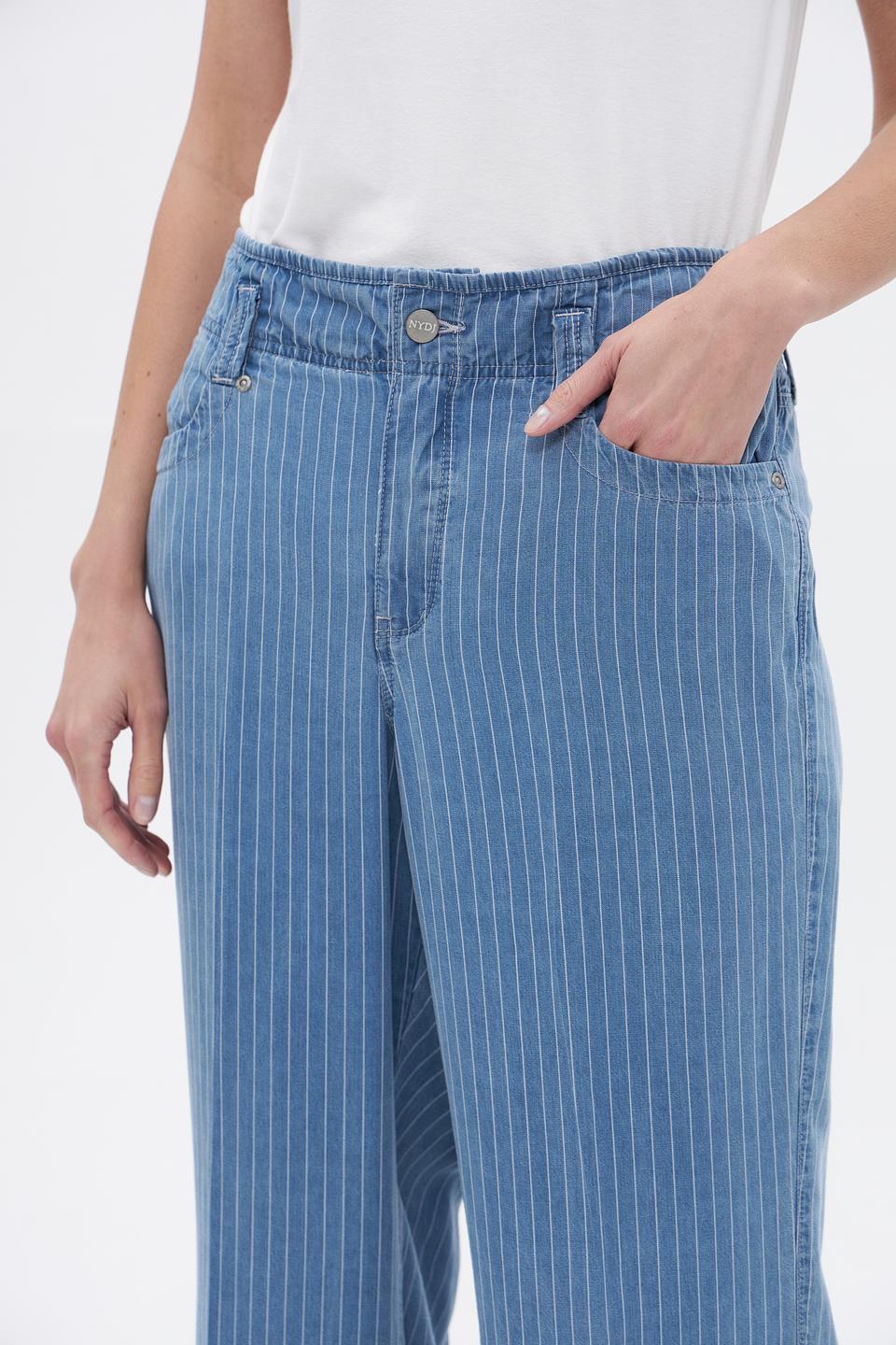 Брюки NYDJ в полоску голубой
