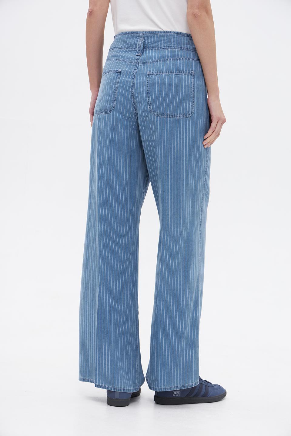Брюки NYDJ в полоску голубой