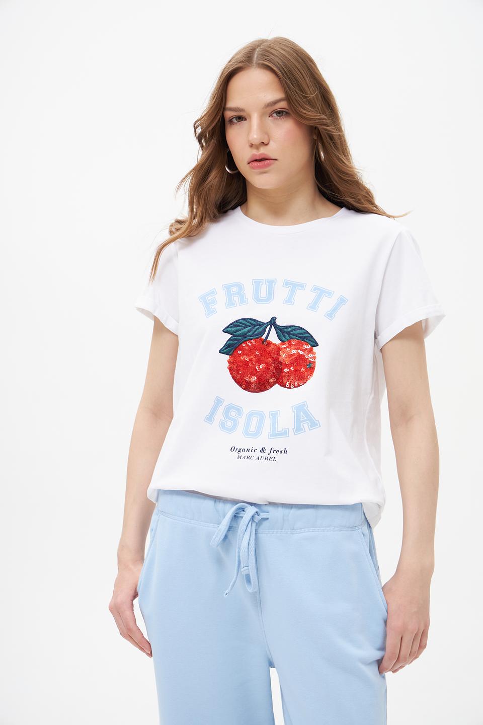 Футболка Marc Aurel с фруктовой аппликацией