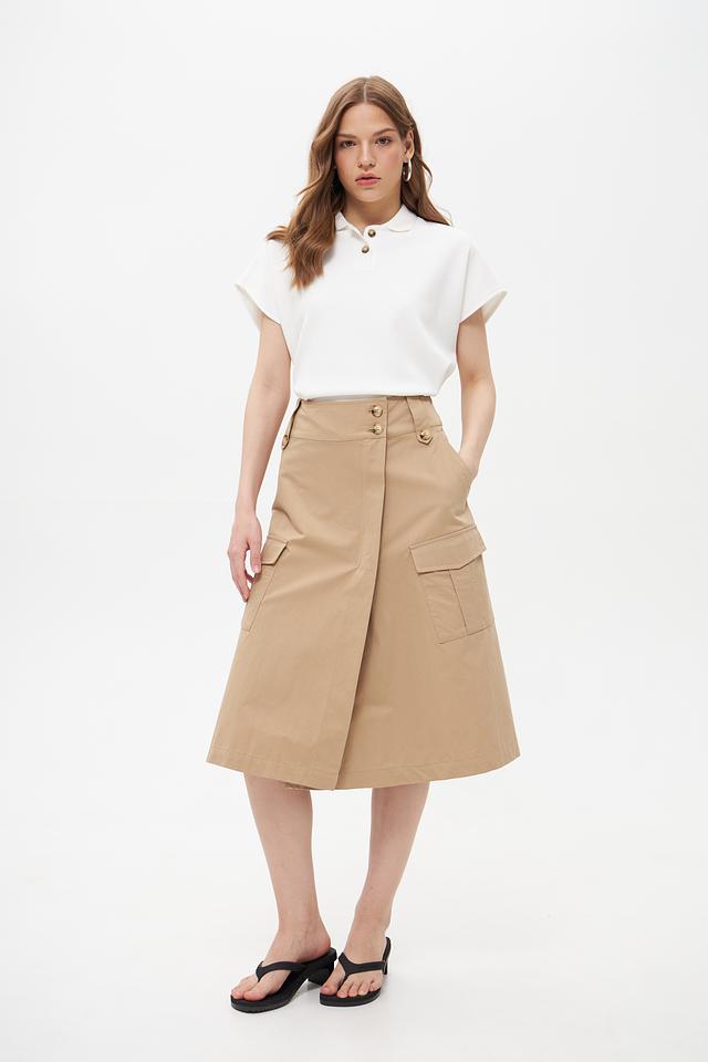 Юбка Oui карманы бежевая