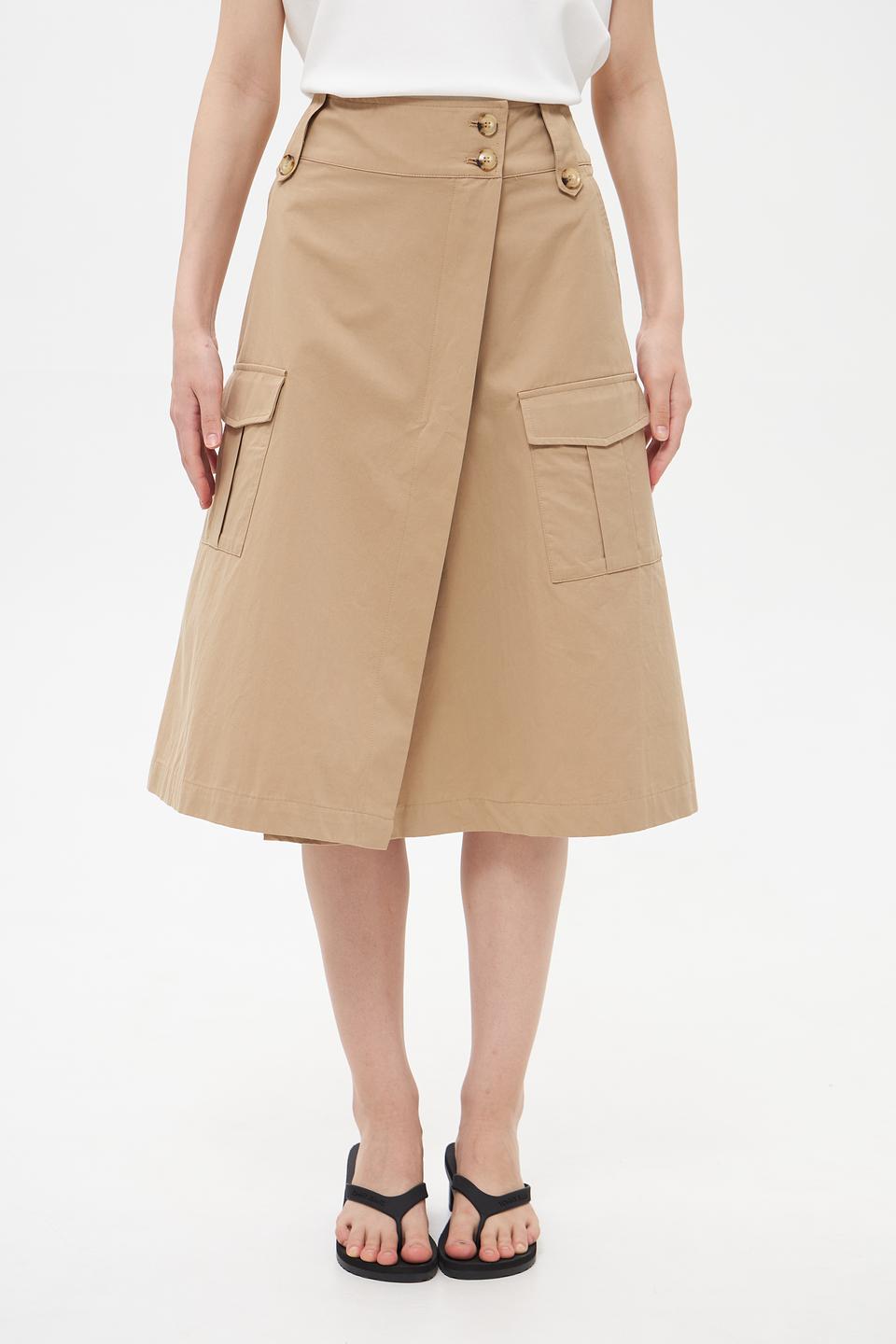 Юбка Oui карманы бежевая