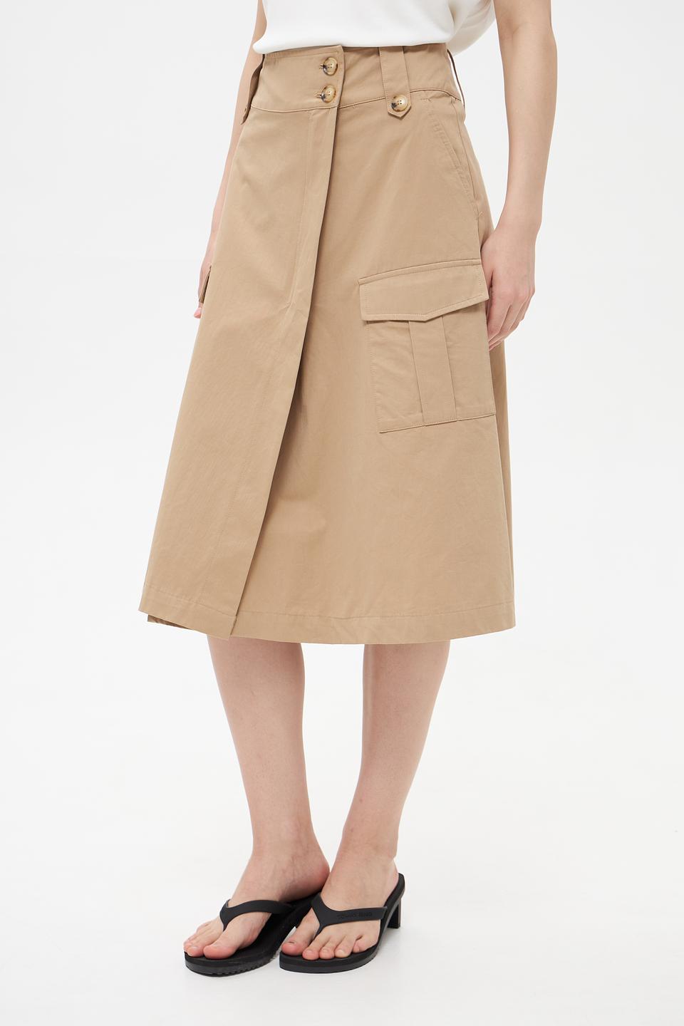 Юбка Oui карманы бежевая