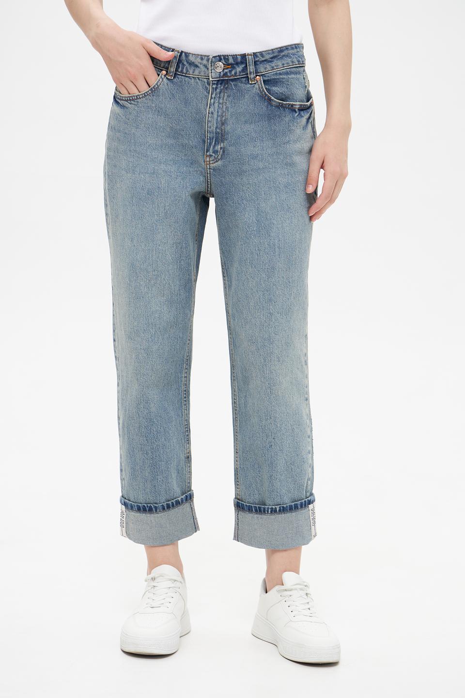 Джинсы Oui голубые с манжетами