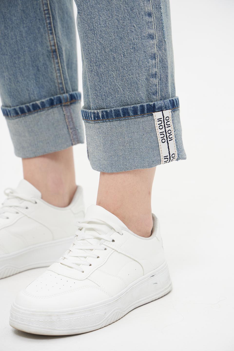 Джинсы Oui голубые с манжетами