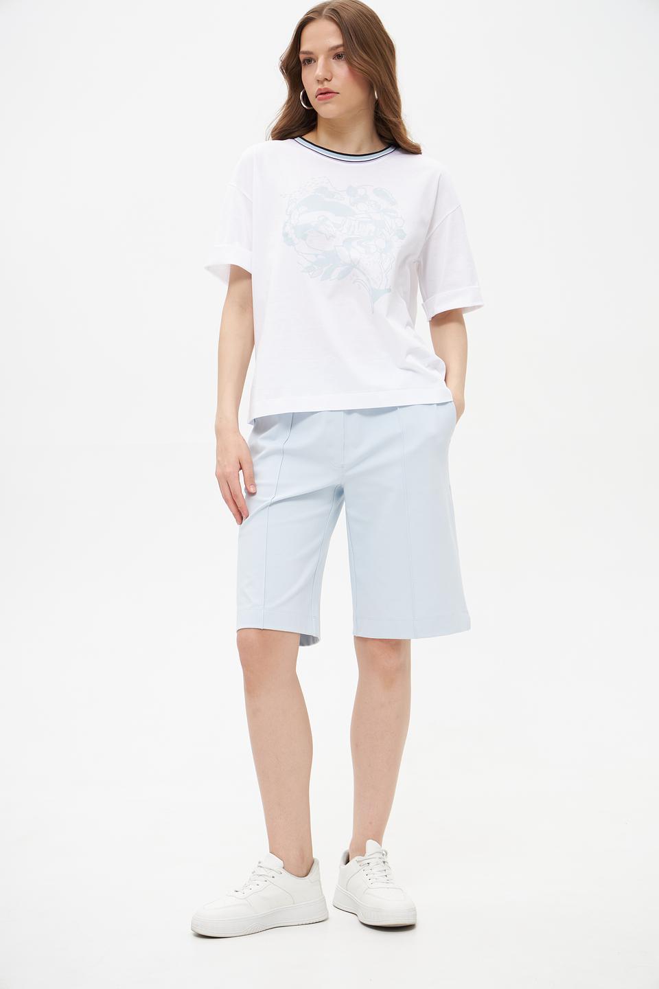 Футболка Marc Cain с принтом голубой