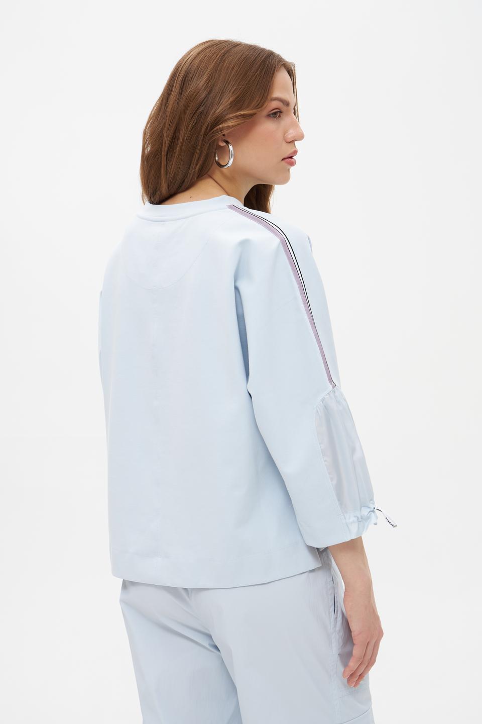 Пуловер Marc Cain голубой с рукавами-фонариками