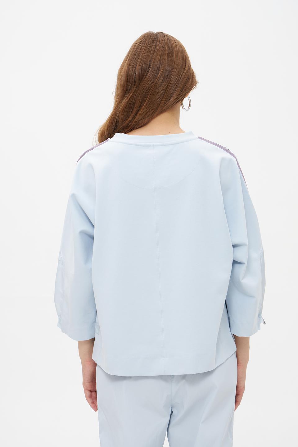 Пуловер Marc Cain голубой с рукавами-фонариками