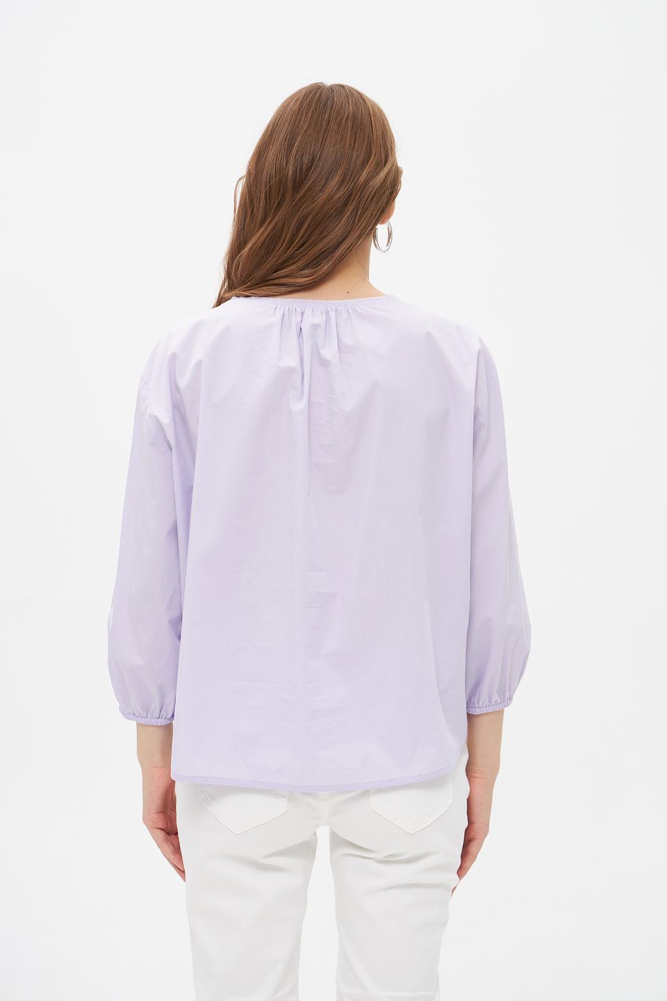 Блуза Marc Cain лавандовая с рукавами-фонариками
