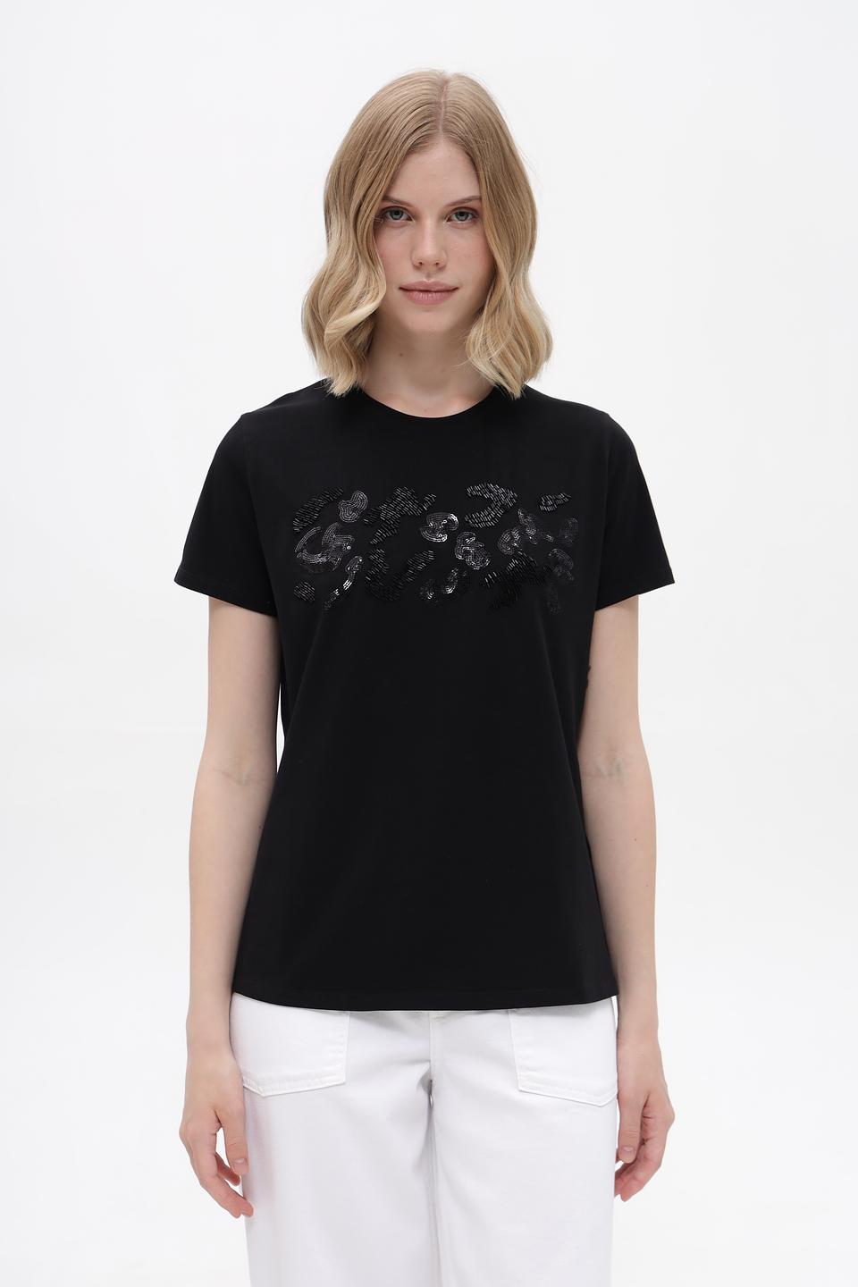 Футболка Taifun с декором чёрная