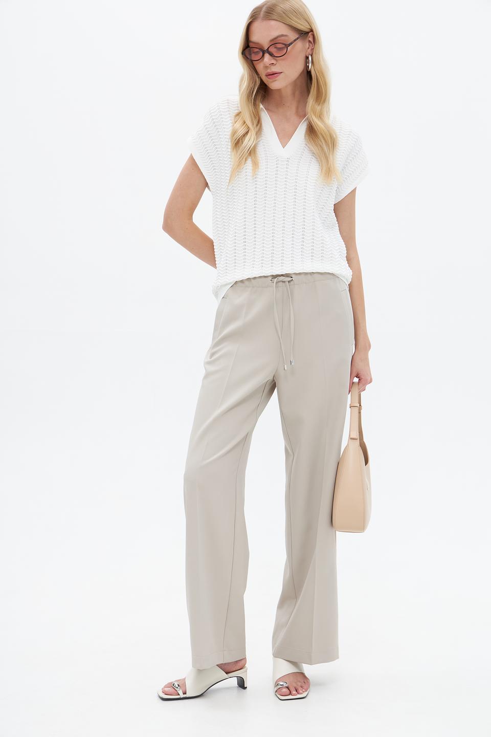 Брюки клёш Lecomte бежевые