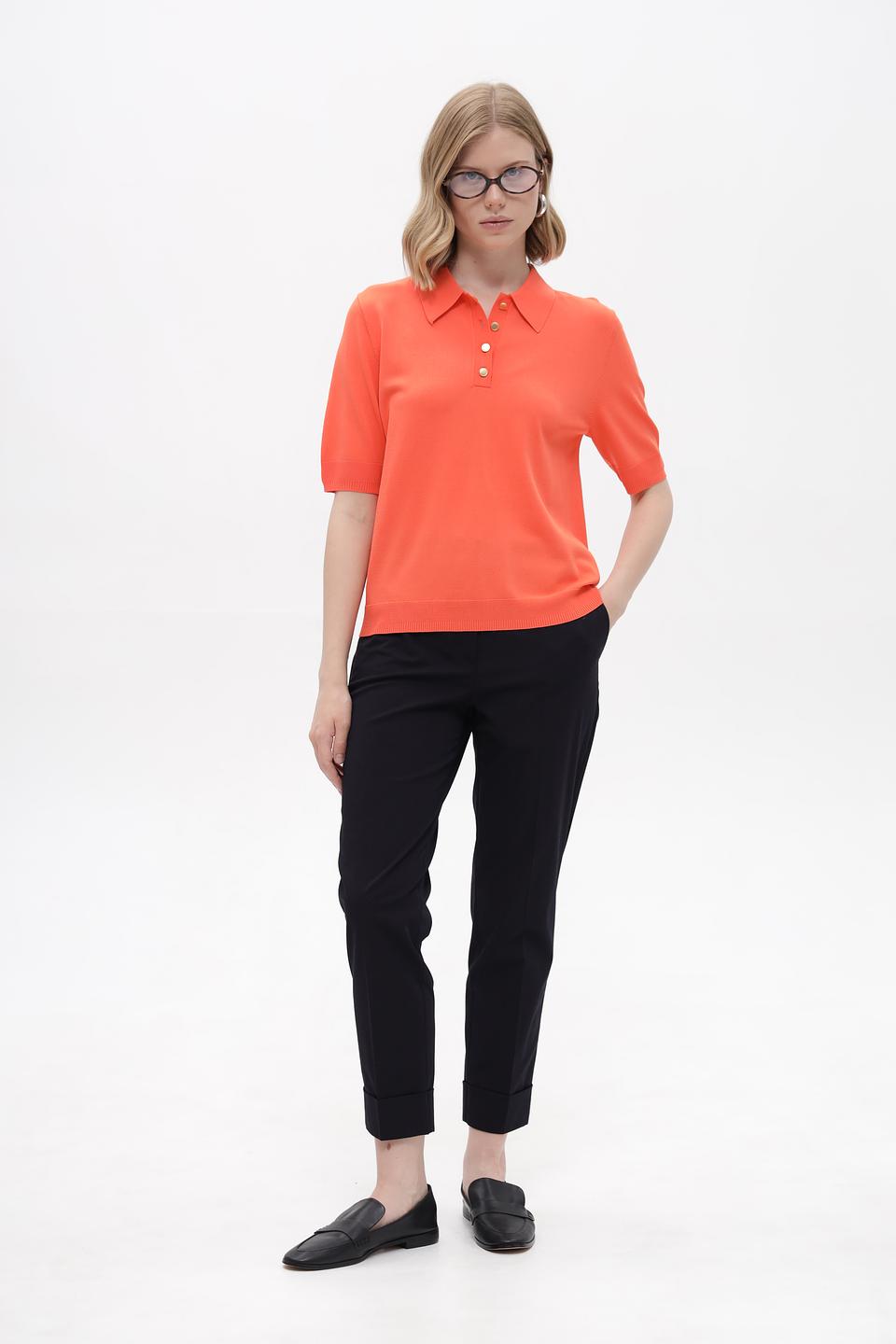 Пуловер Gerry Weber с воротником-поло коралловый