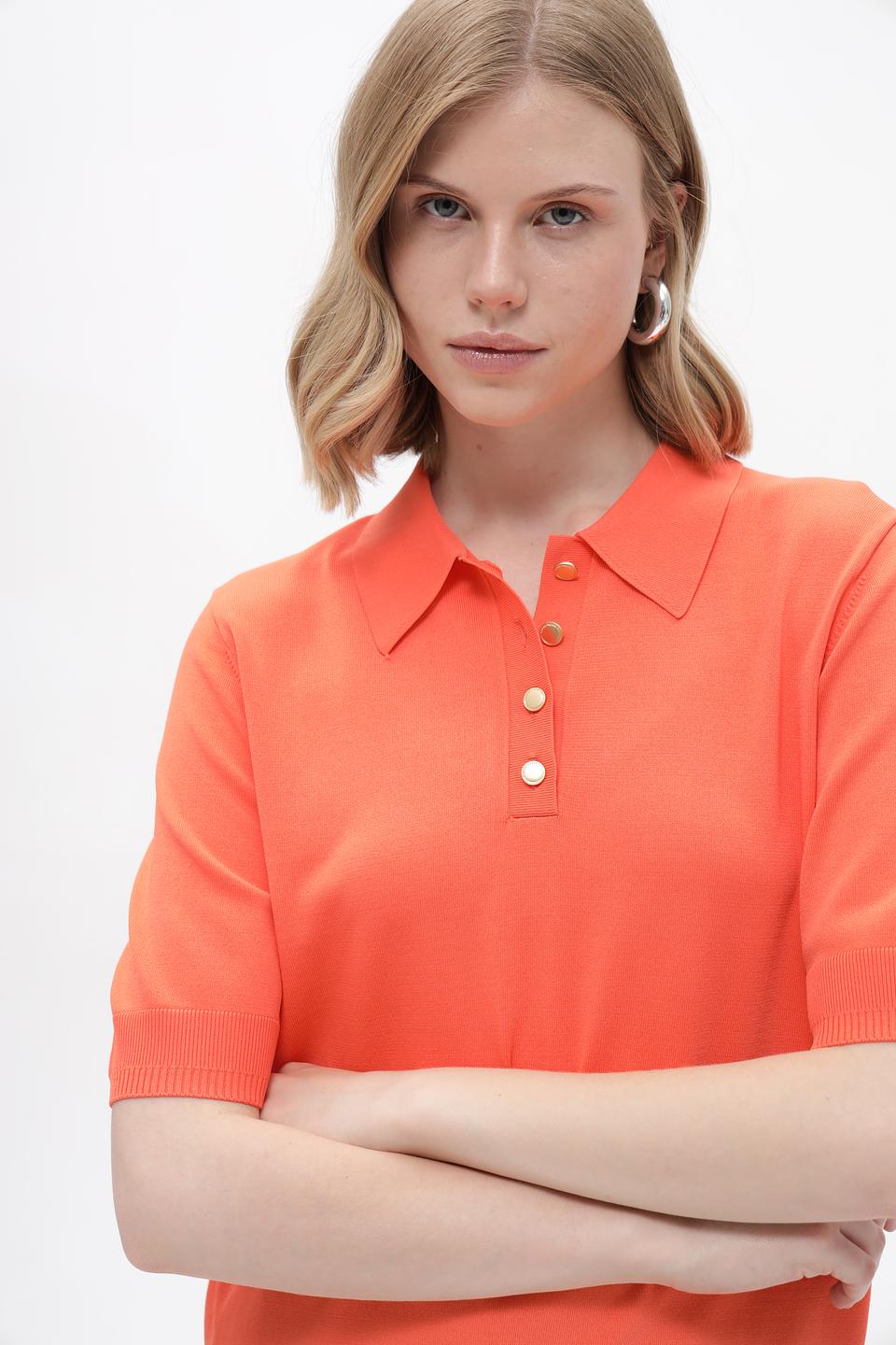 Пуловер Gerry Weber с воротником-поло коралловый