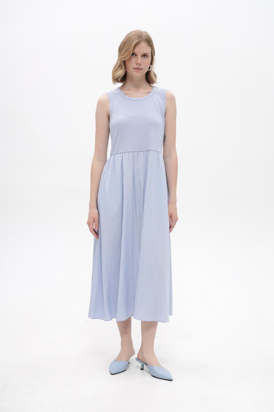 Платье Oui голубое миди