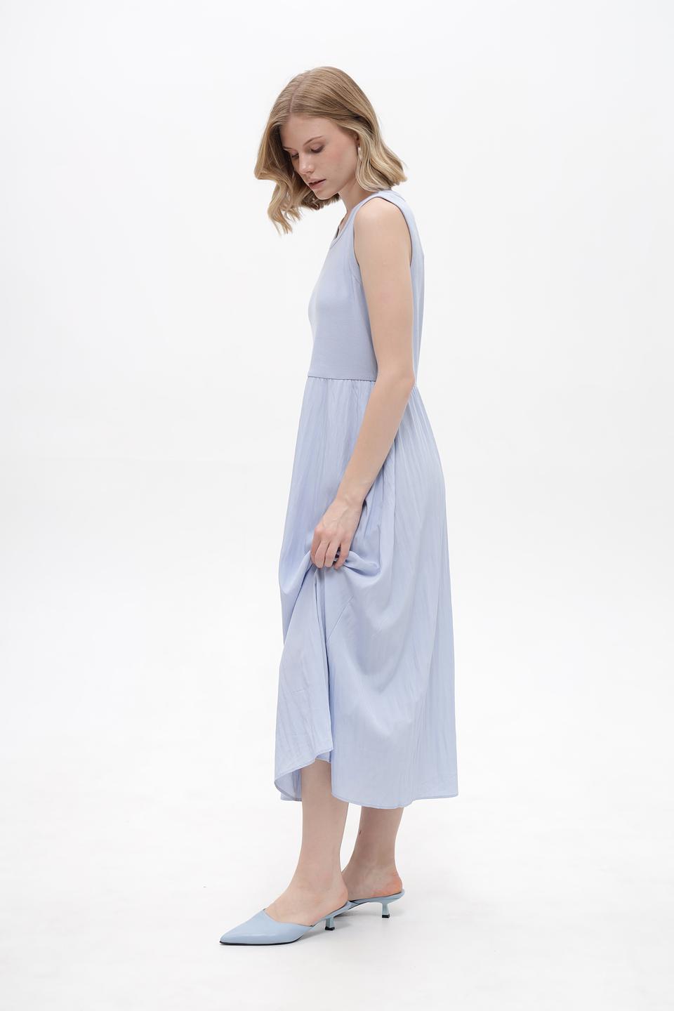 Платье Oui голубое миди